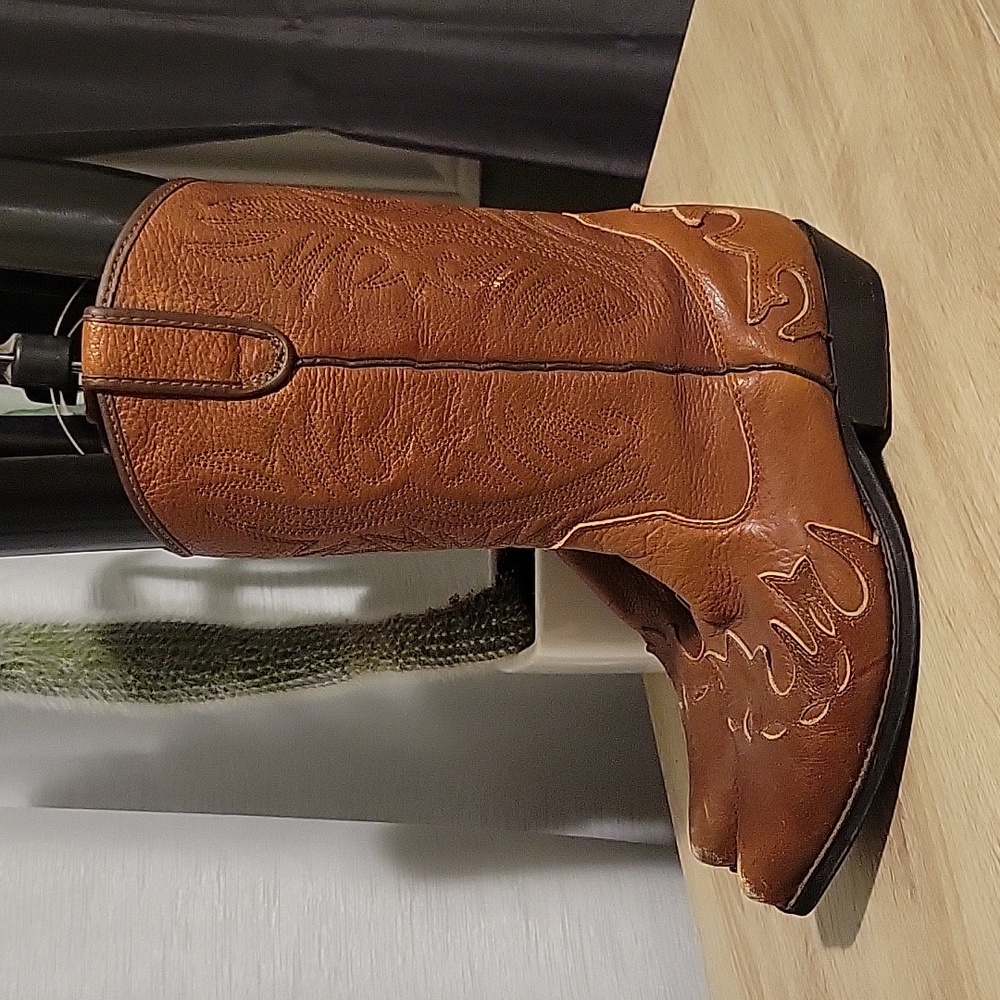 Cowboy Boots with Leather appliqué Toe Cap & Heel Detail